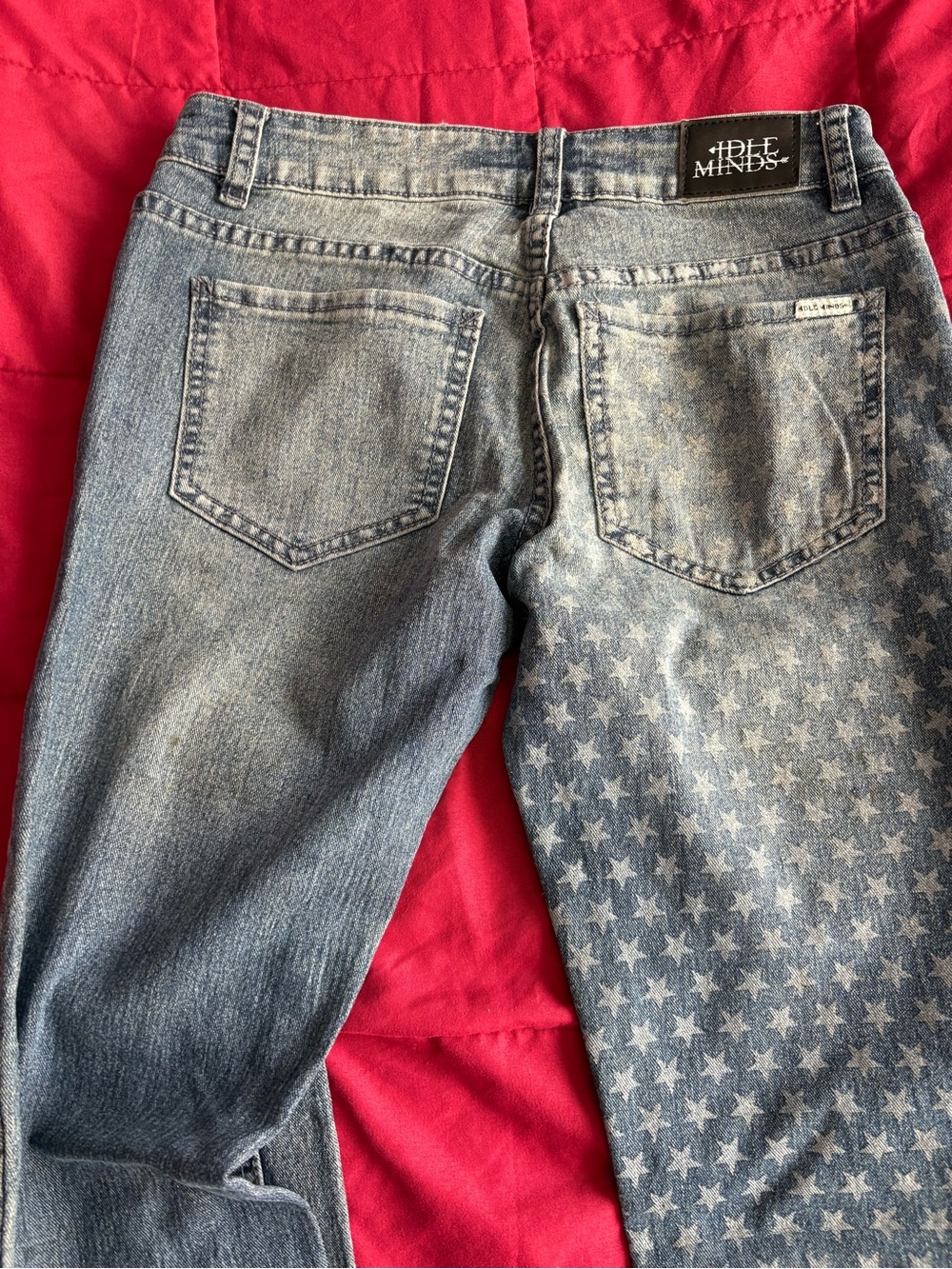 Vintage Star-Print Blue Women's Jeans - Picture 4 of 4
